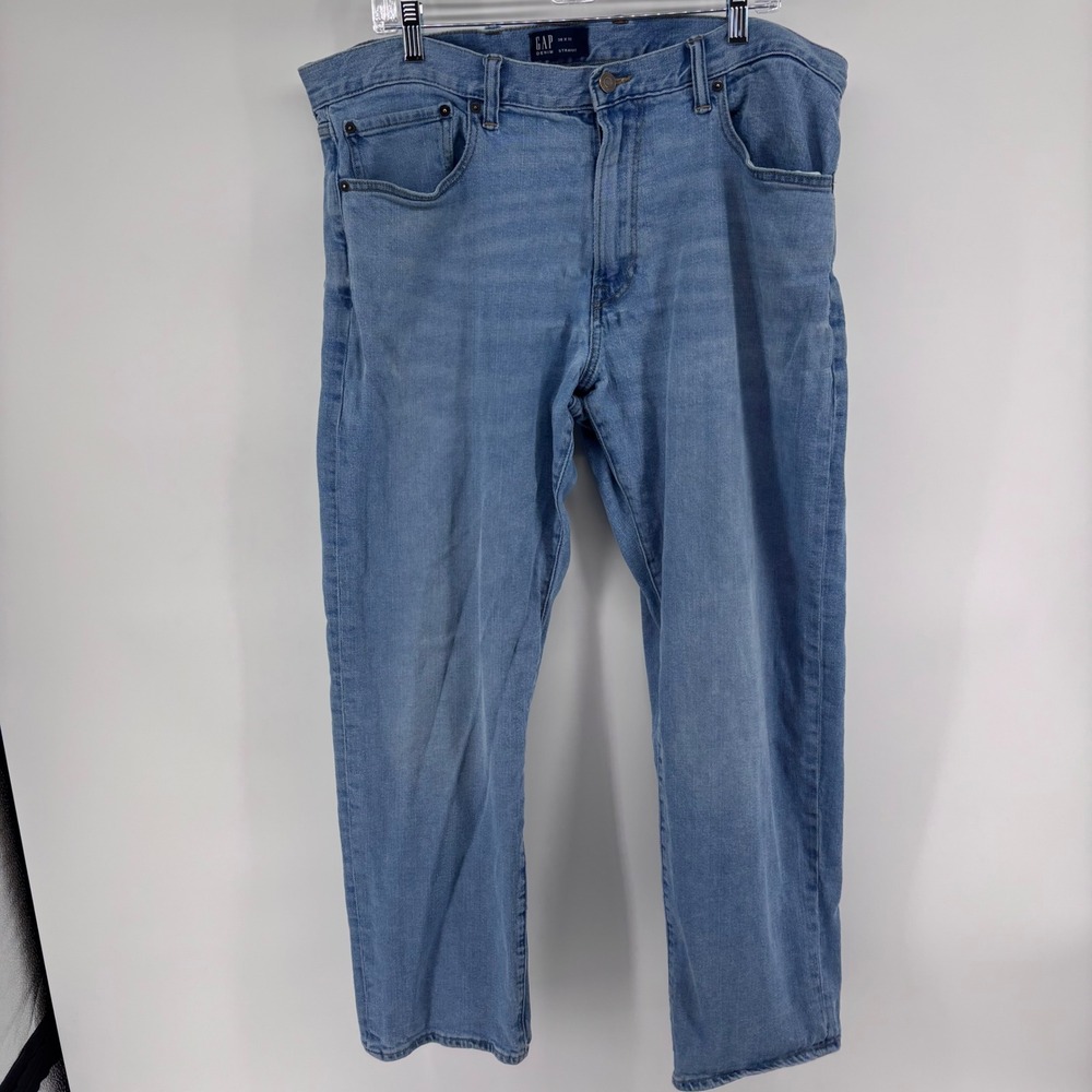 GAP Denim Straight Mens Jeans Light Wash Casual Modern Fit‎ Size 38x30